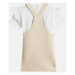 Essential Dungaree Dress And T-Shirt Set