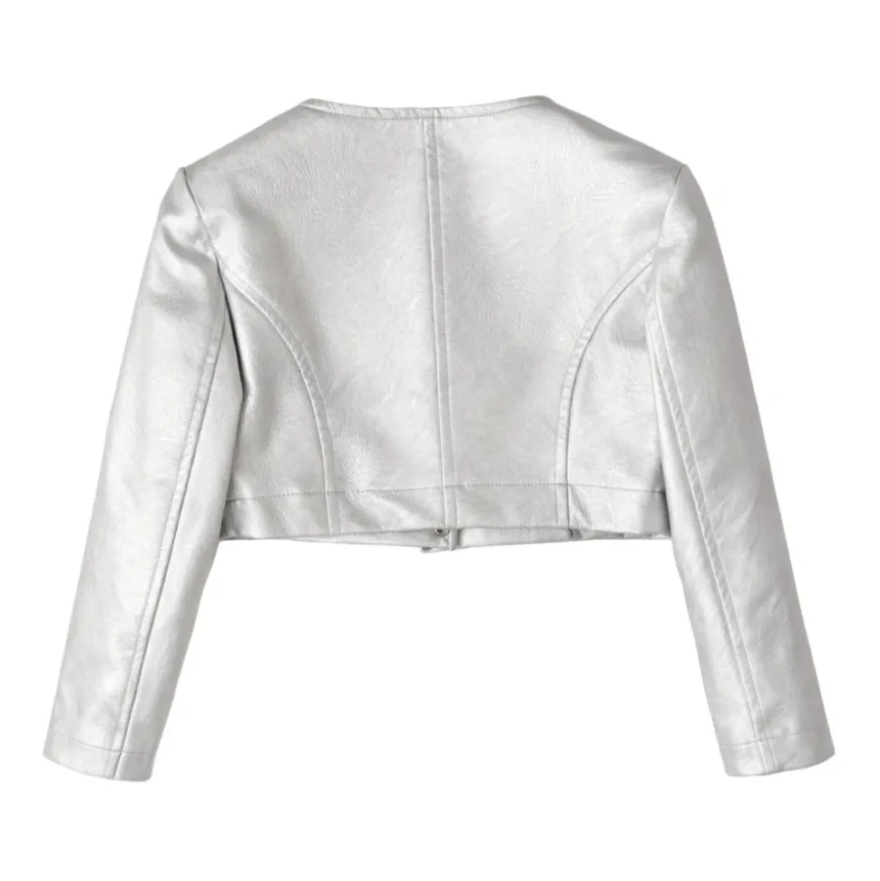 Faux-leather Crop Jacket