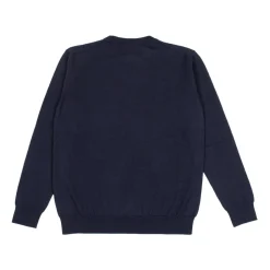 Gładki sweter wełniany z haftem