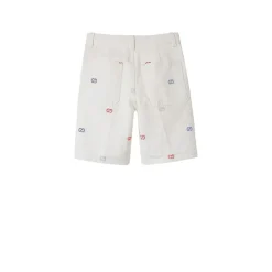 GG Cotton Denim Jacquard Bermuda Shorts