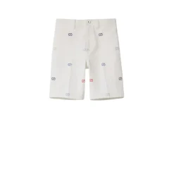 GG Cotton Denim Jacquard Bermuda Shorts