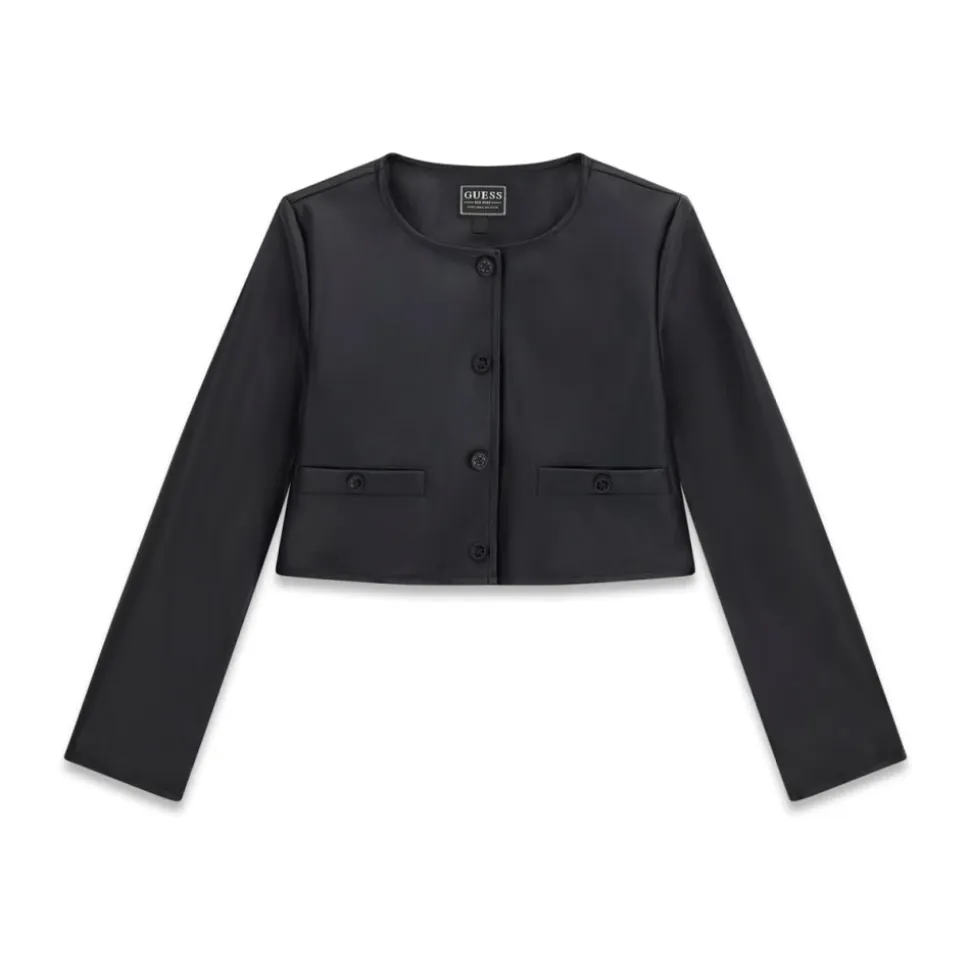 Giacca similpelle cropped