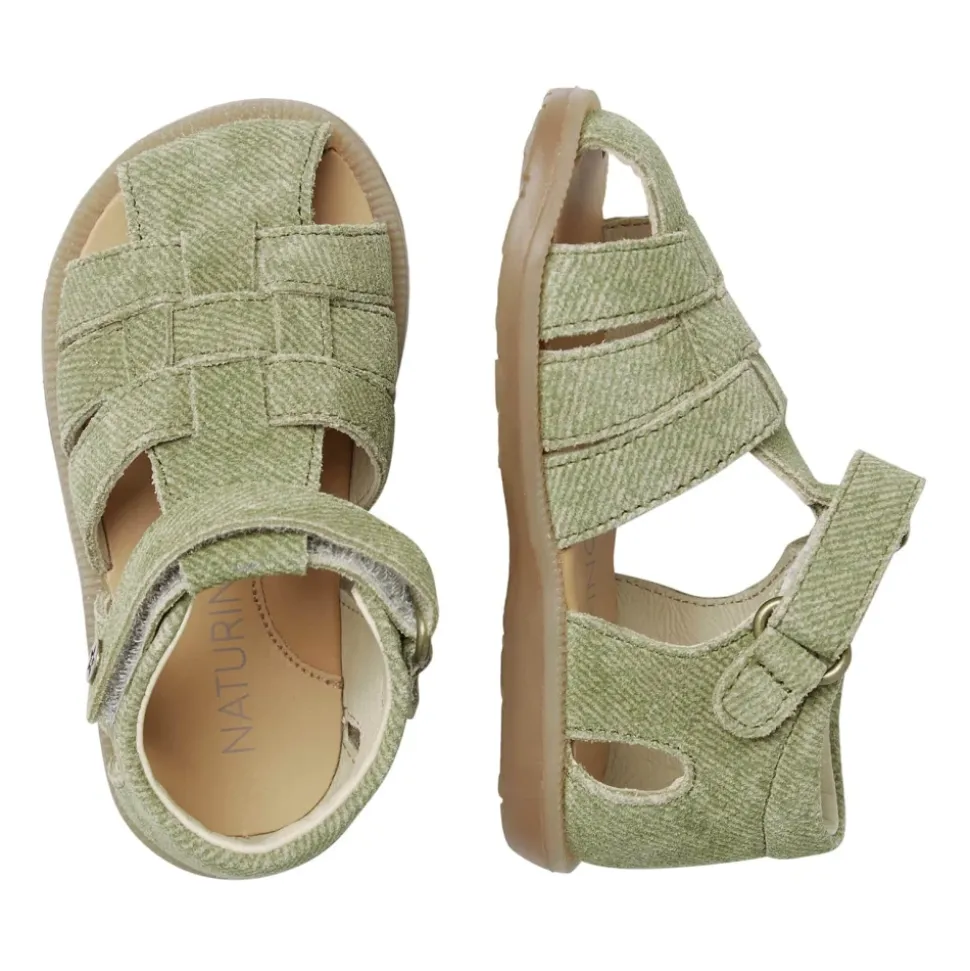 Half-open printed leather sandals ZAFFIRO
