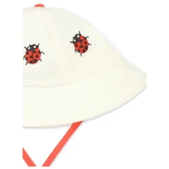 Ivory Bawełniana Cloche z Haftem Biedronki