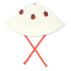 Ivory Bawełniana Cloche z Haftem Biedronki