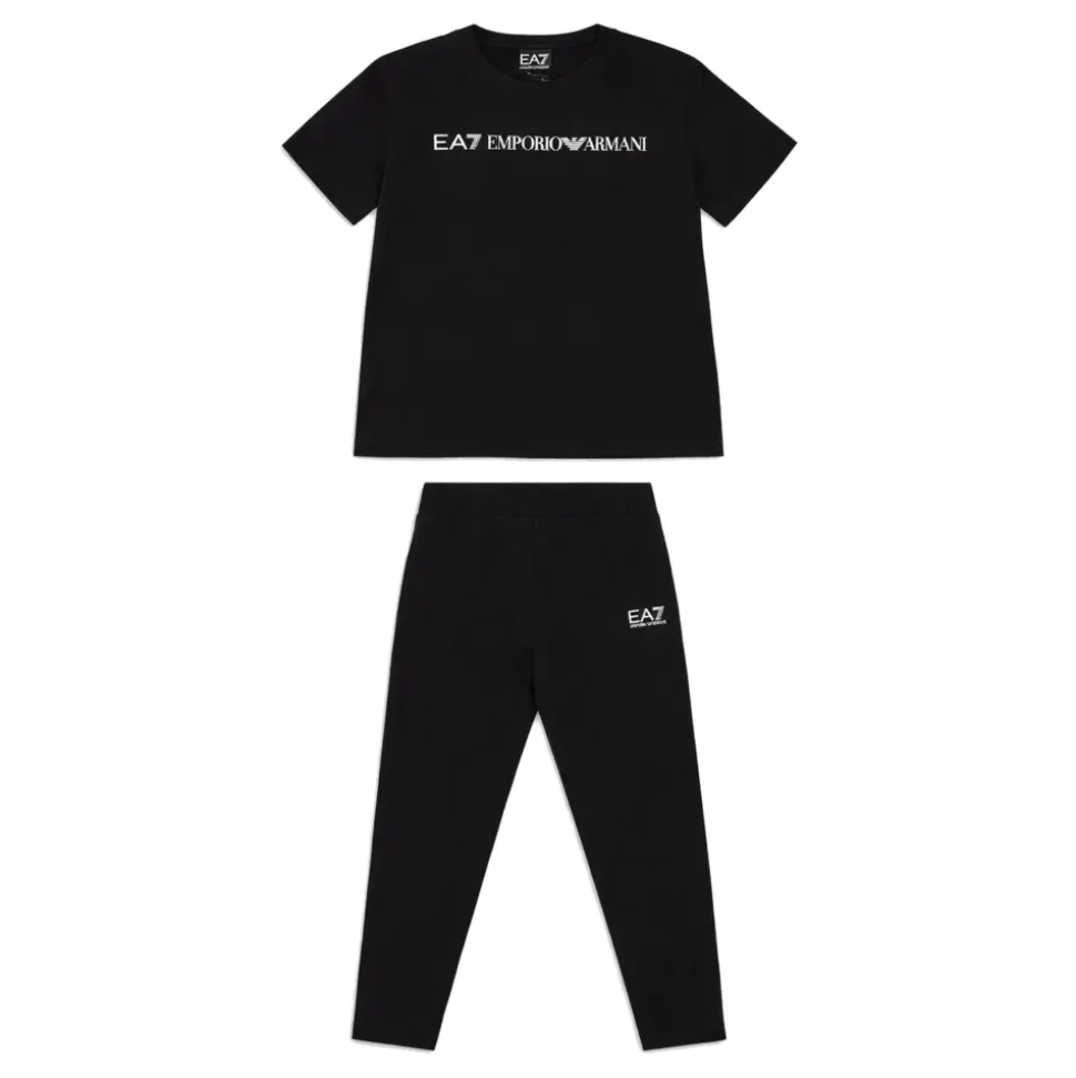 Komplet bawełniany T-shirt i legginsy z serii Logo