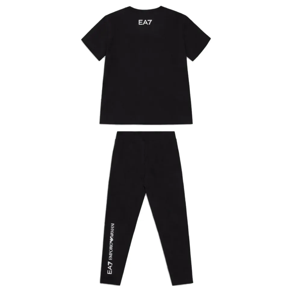 Komplet bawełniany T-shirt i legginsy z serii Logo