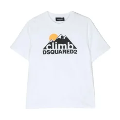 Koszulka z krótkim rękawem i okrągłym dekoltem z nadrukiem 'Climb'