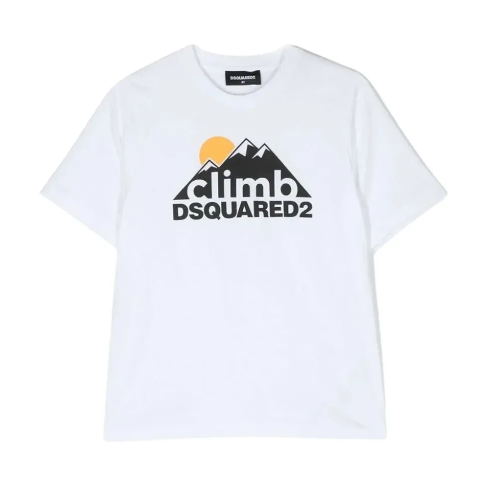 Koszulka z krótkim rękawem i okrągłym dekoltem z nadrukiem 'Climb'