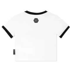 Krótki T-shirt z okrągłym dekoltem SS Signature