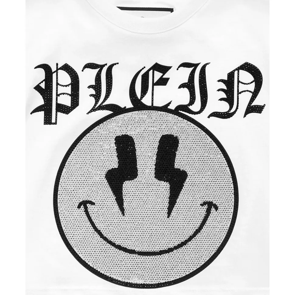 Krótki T-shirt z okrągłym dekoltem SS Smile