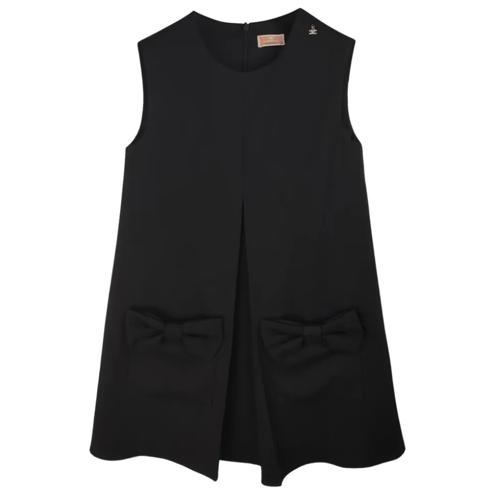 La Mia Bambina Sukienka typu Pinafore z Aplikowanymi Kokardami