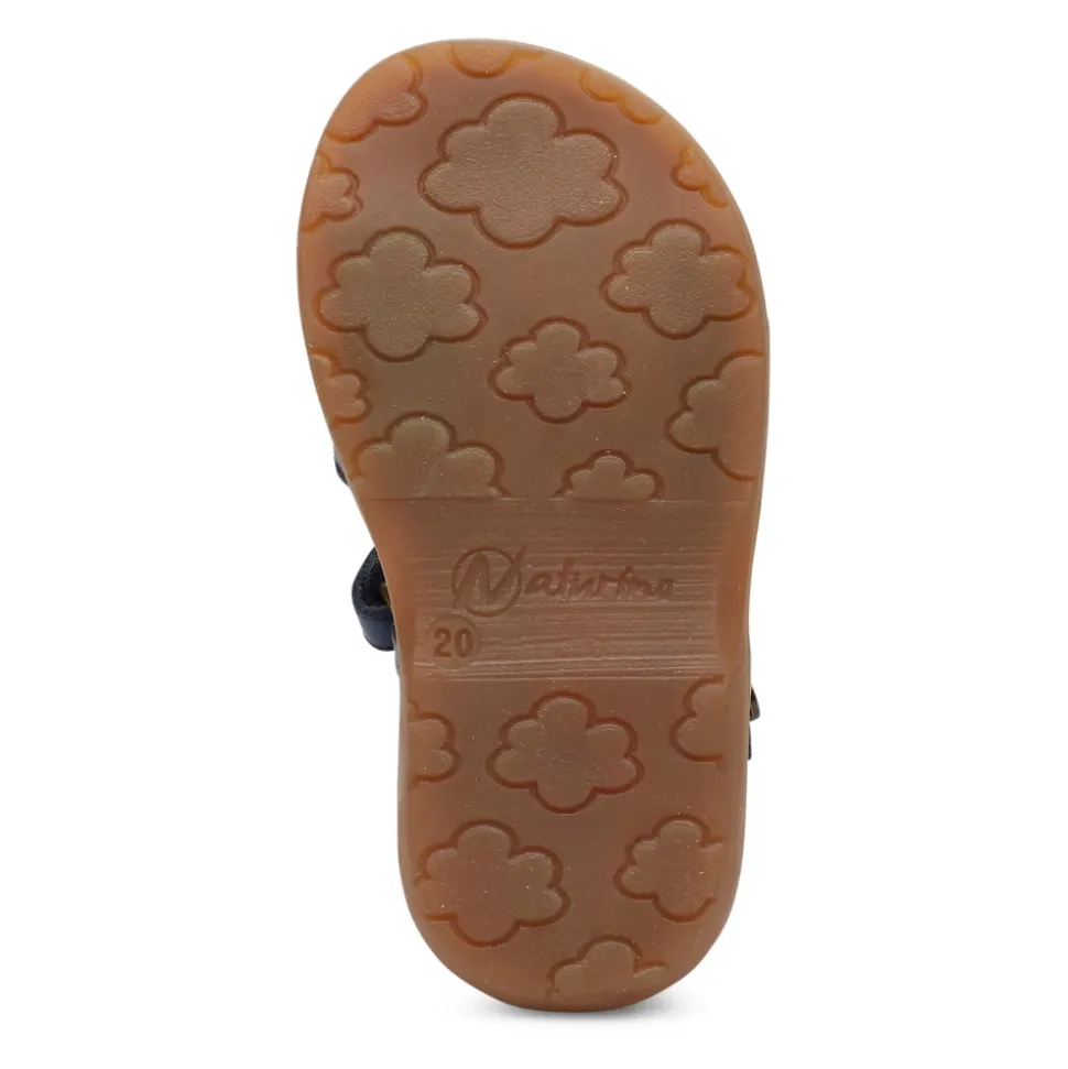 Leather sandals with strap QUARZO