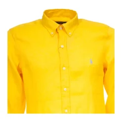 Linen Shirt with Button-Down Collar