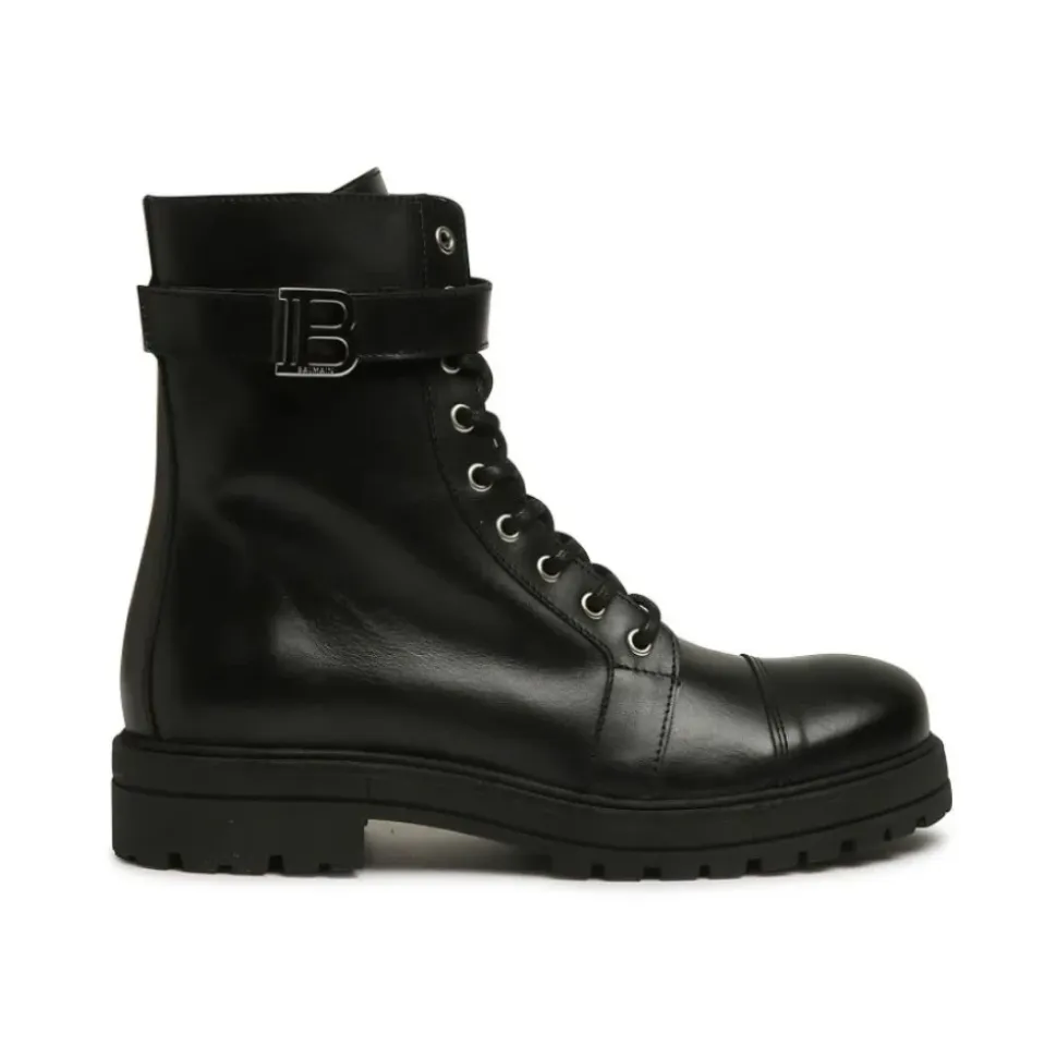 Logo-plaque Leather Boots