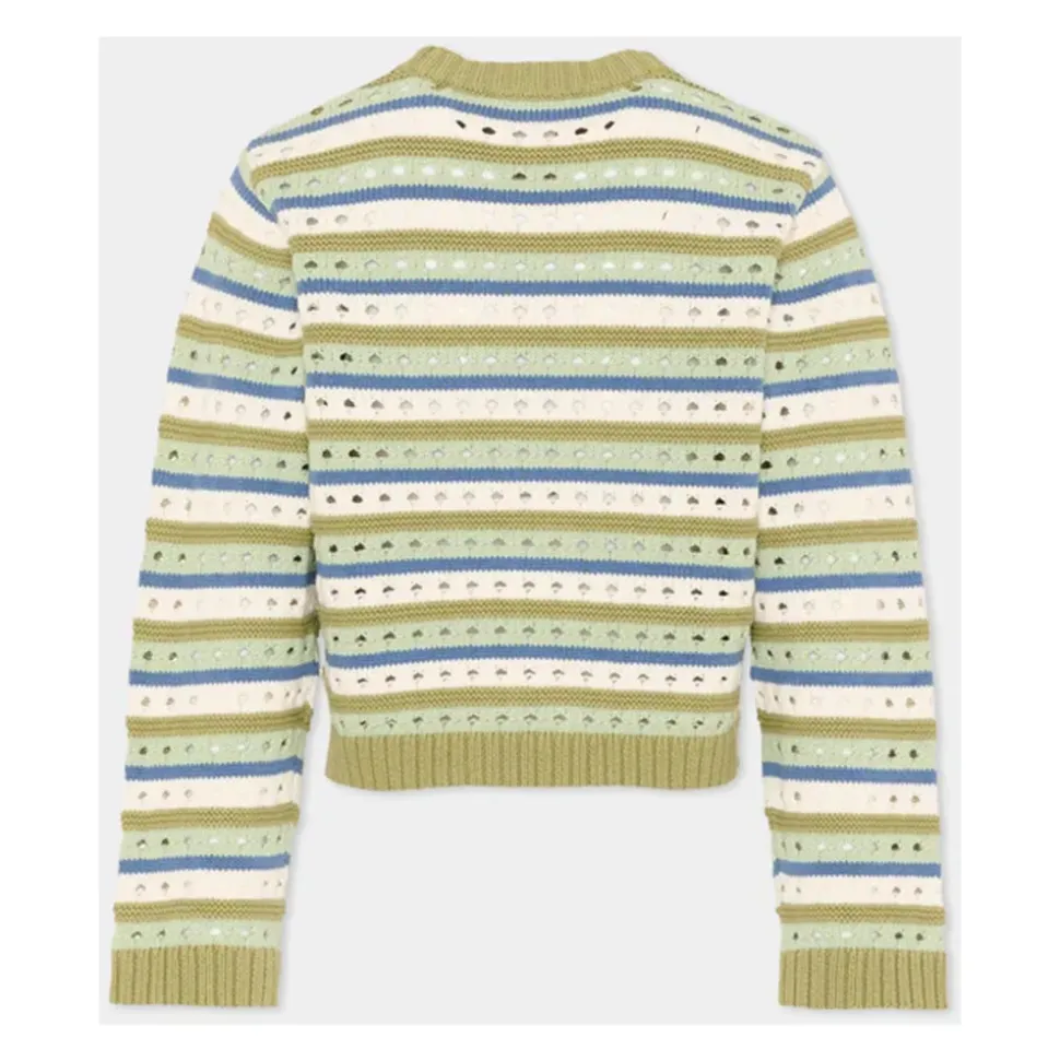 Maglia traforata Girocollo Logo ricamato