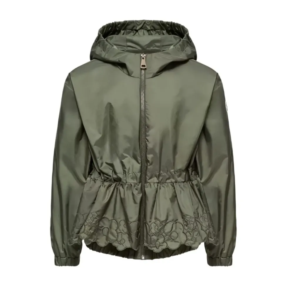 Manolya Embroidered Flowers Hooded Rain Jacket