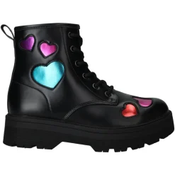 Metallic Heart Lace-Up Buty