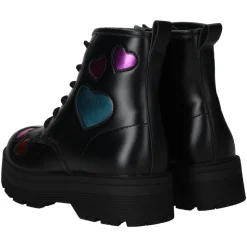 Metallic Heart Lace-Up Buty