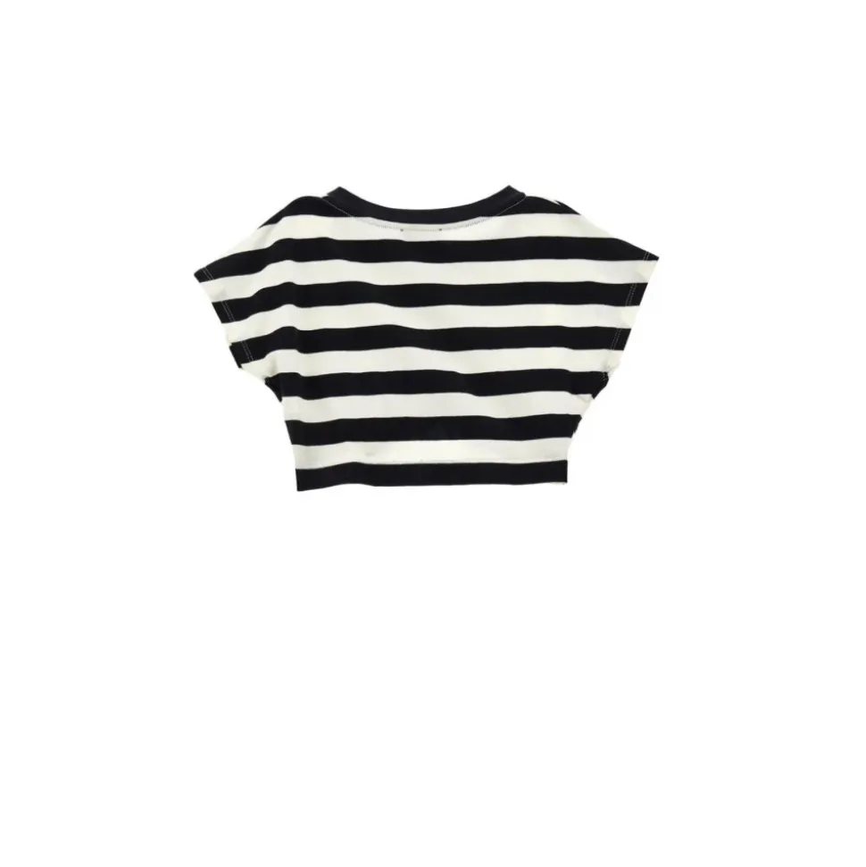 Modny Bawełniany T-shirt z Paskami