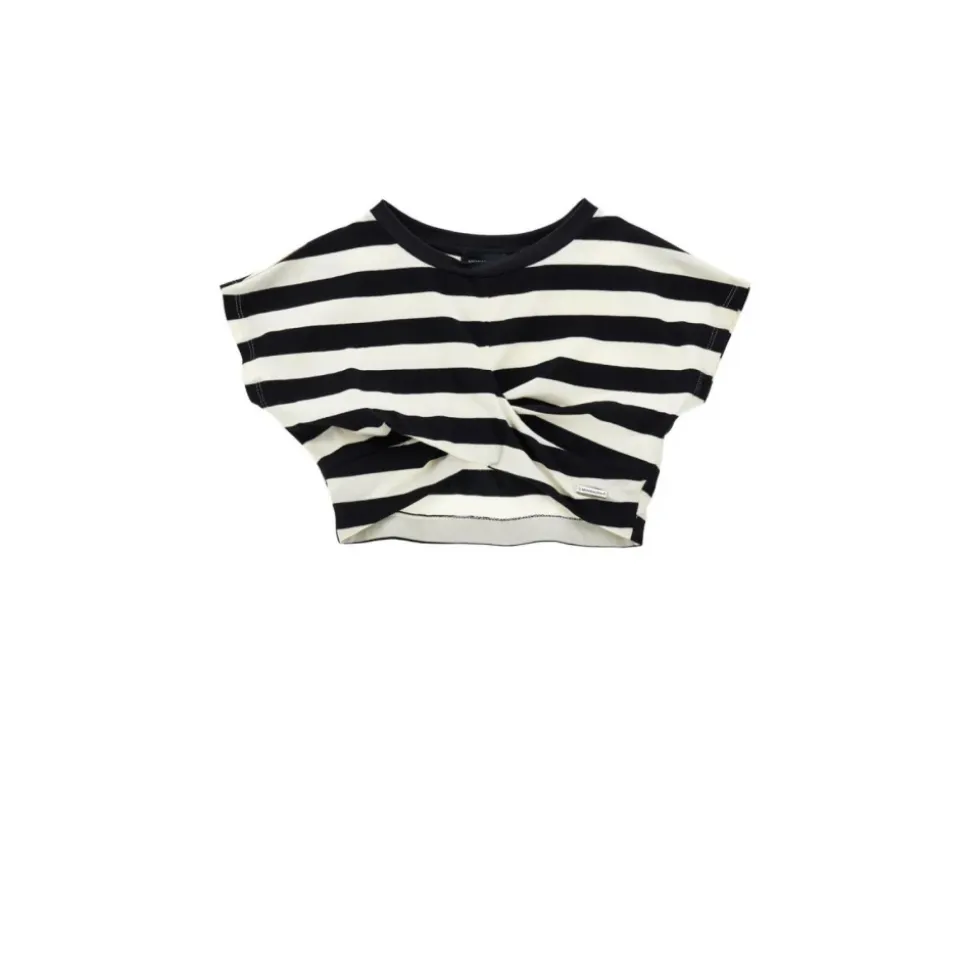 Modny Bawełniany T-shirt z Paskami