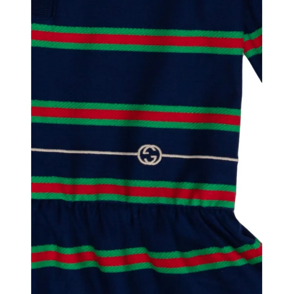 Niebieska sukienka polo w paski