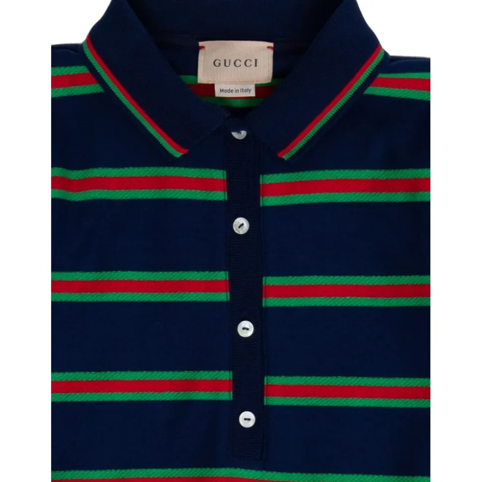 Niebieska sukienka polo w paski
