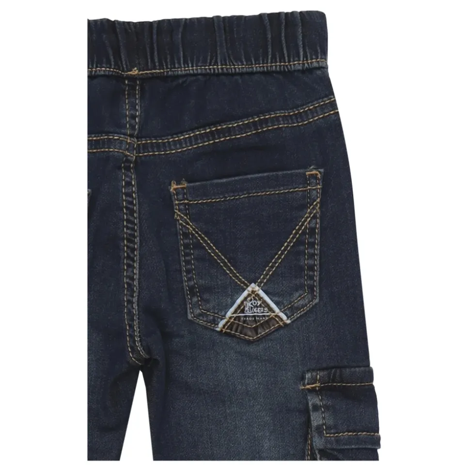 Niebieskie jeansy cargo dla niemowląt