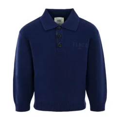 Niebieski Polo z Haftowanym Logo