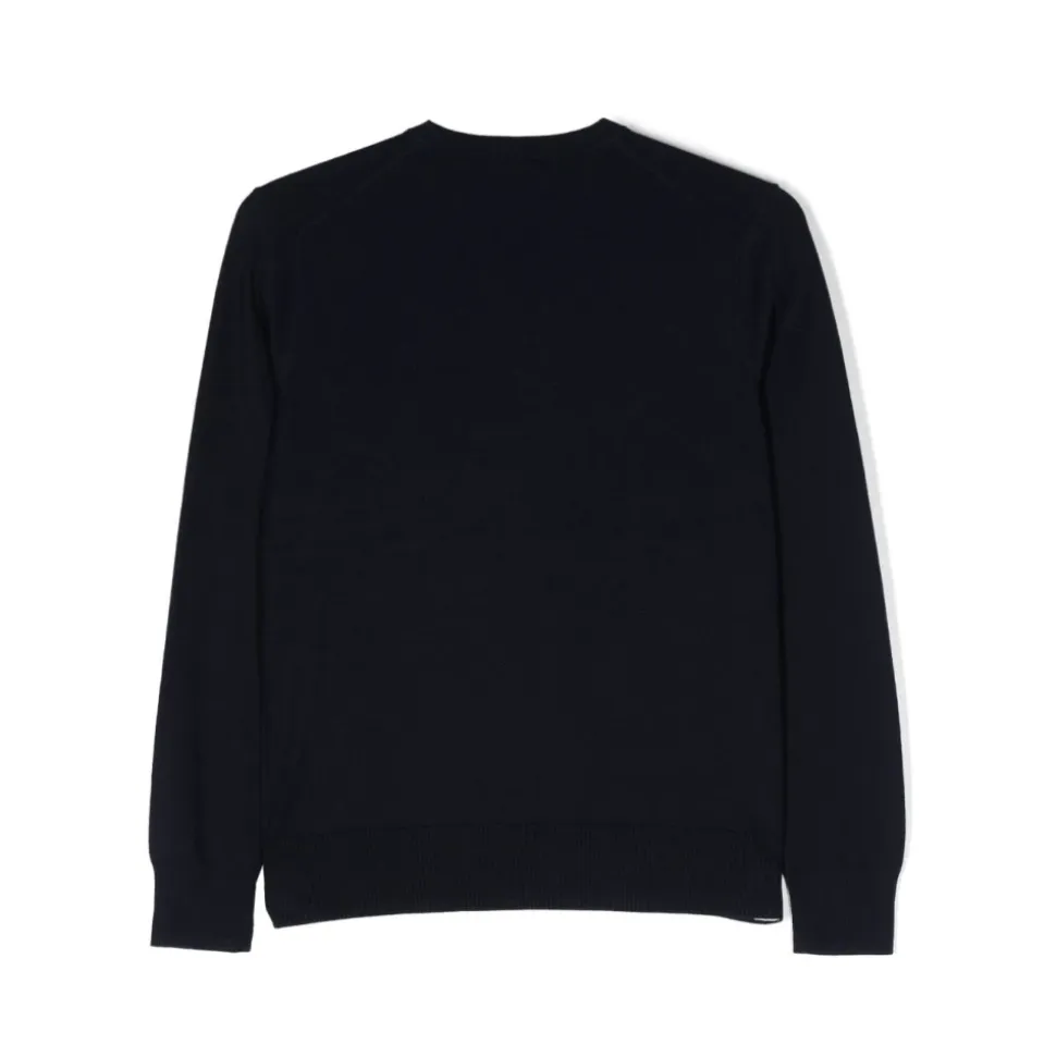 Niebieski sweter z haftem