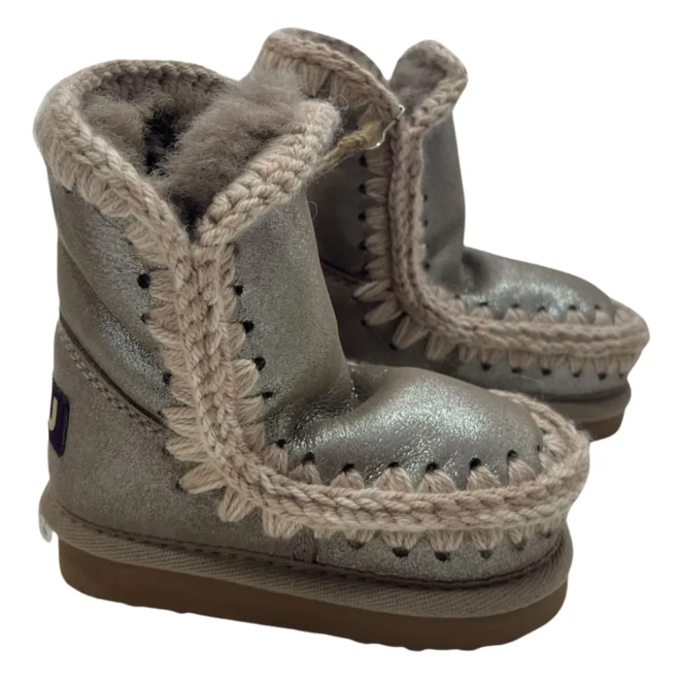 Nowoczesne Szare Lurex Eskimo Sneakers