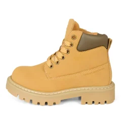 Ochrowe Biker Boots z Faux Fur