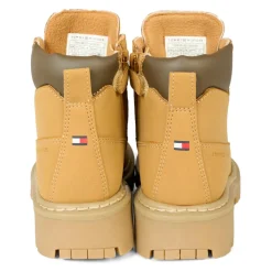 Ochrowe Biker Boots z Faux Fur