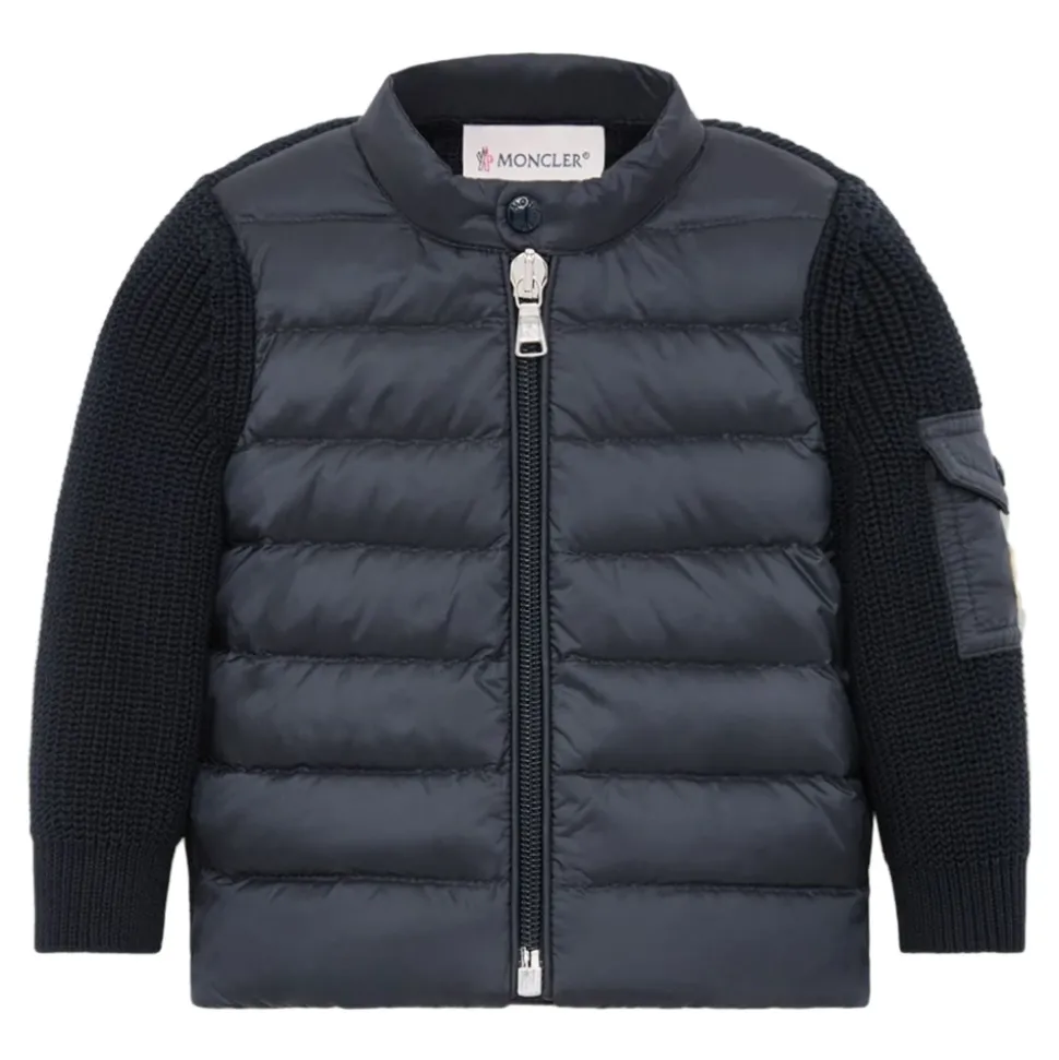 Padded Cotton Zip Cardigan