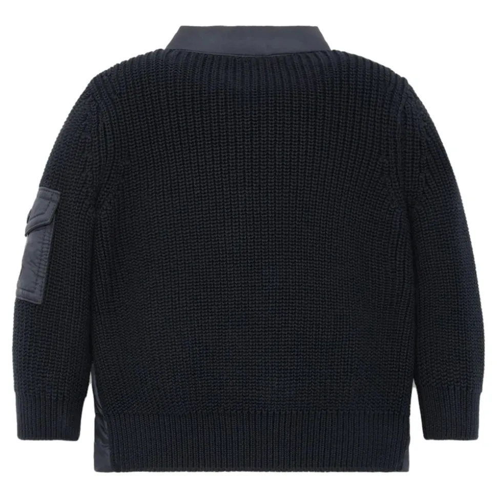 Padded Cotton Zip Cardigan