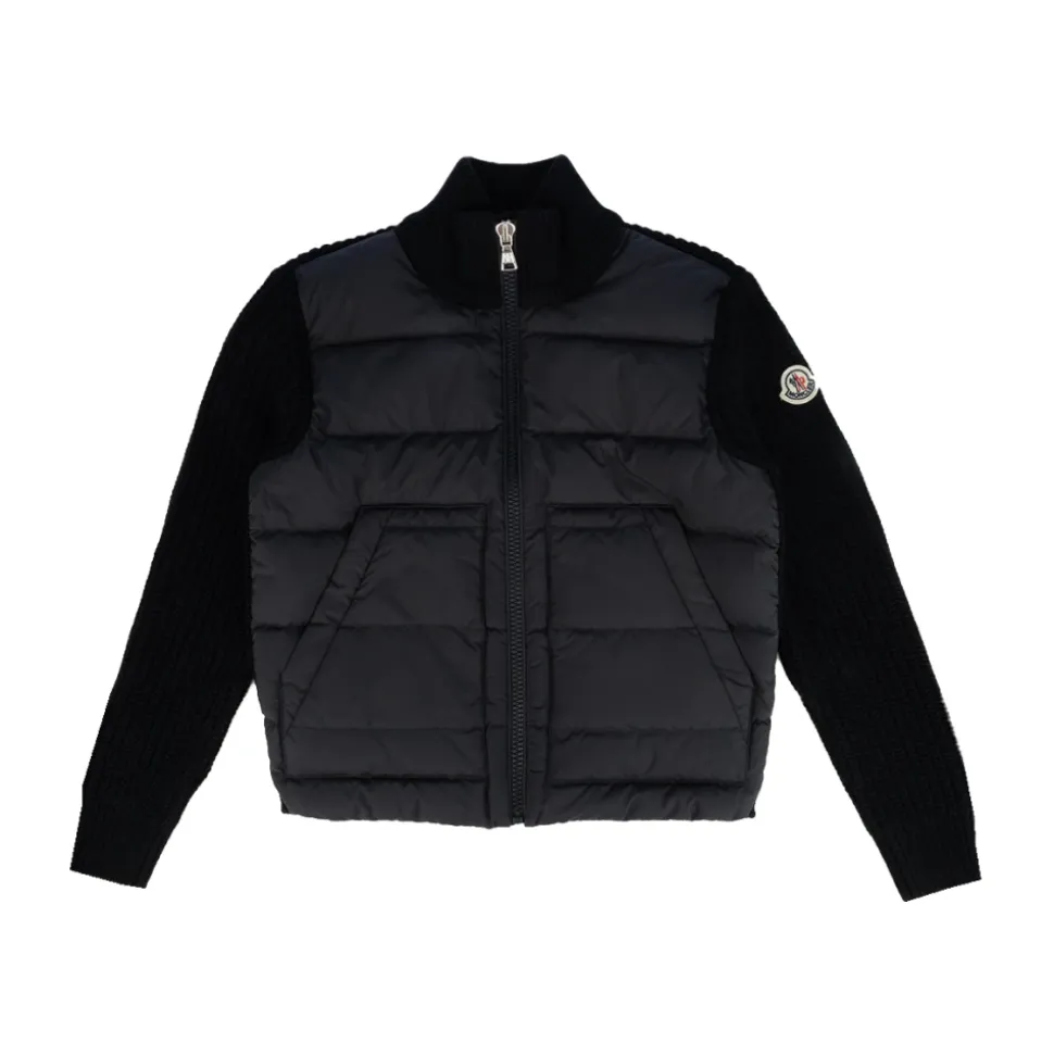Padded Wool Zip Cardigan