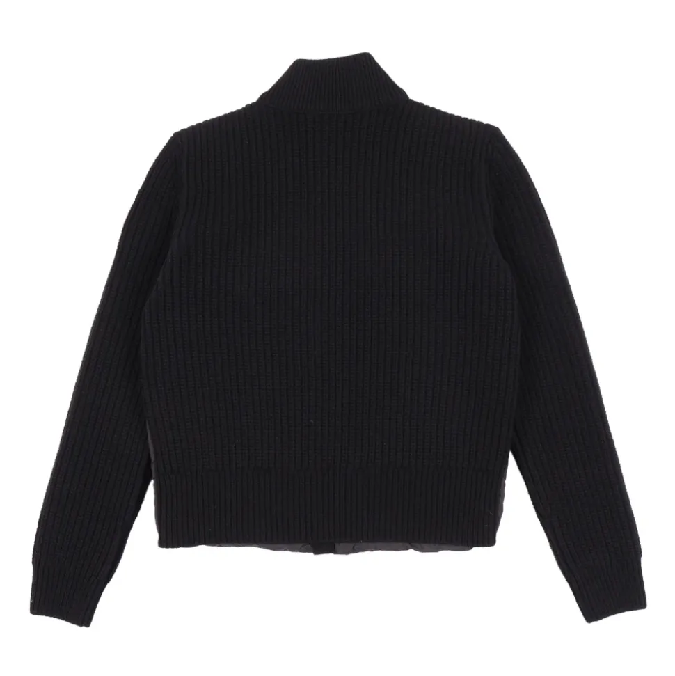 Padded Wool Zip-Up Cardigan