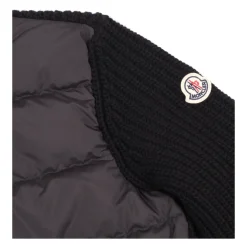Padded Wool Zip-Up Cardigan
