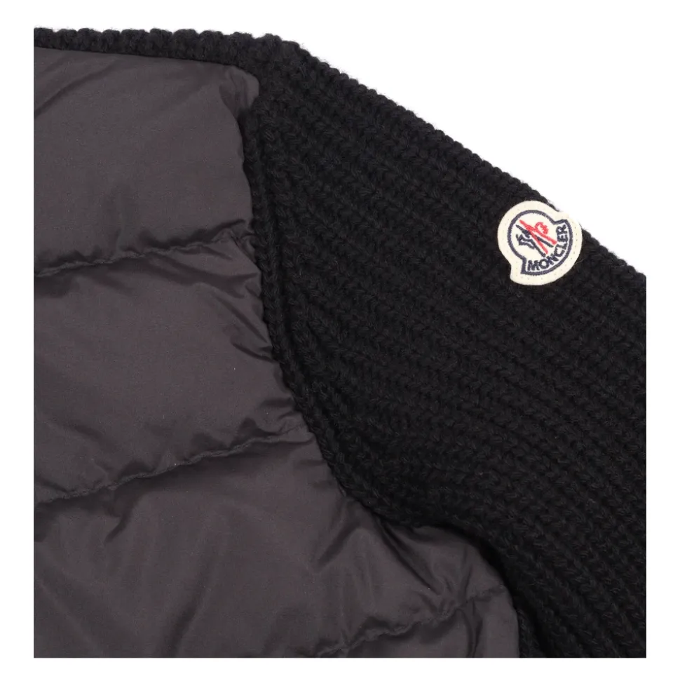 Padded Wool Zip-Up Cardigan