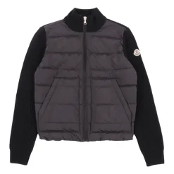 Padded Wool Zip-Up Cardigan
