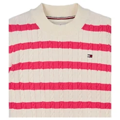 Pasiasty sweter z dzianiny