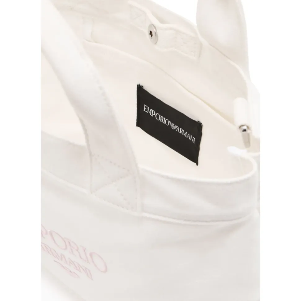 Płócienna torba shopper z haftowanym logo