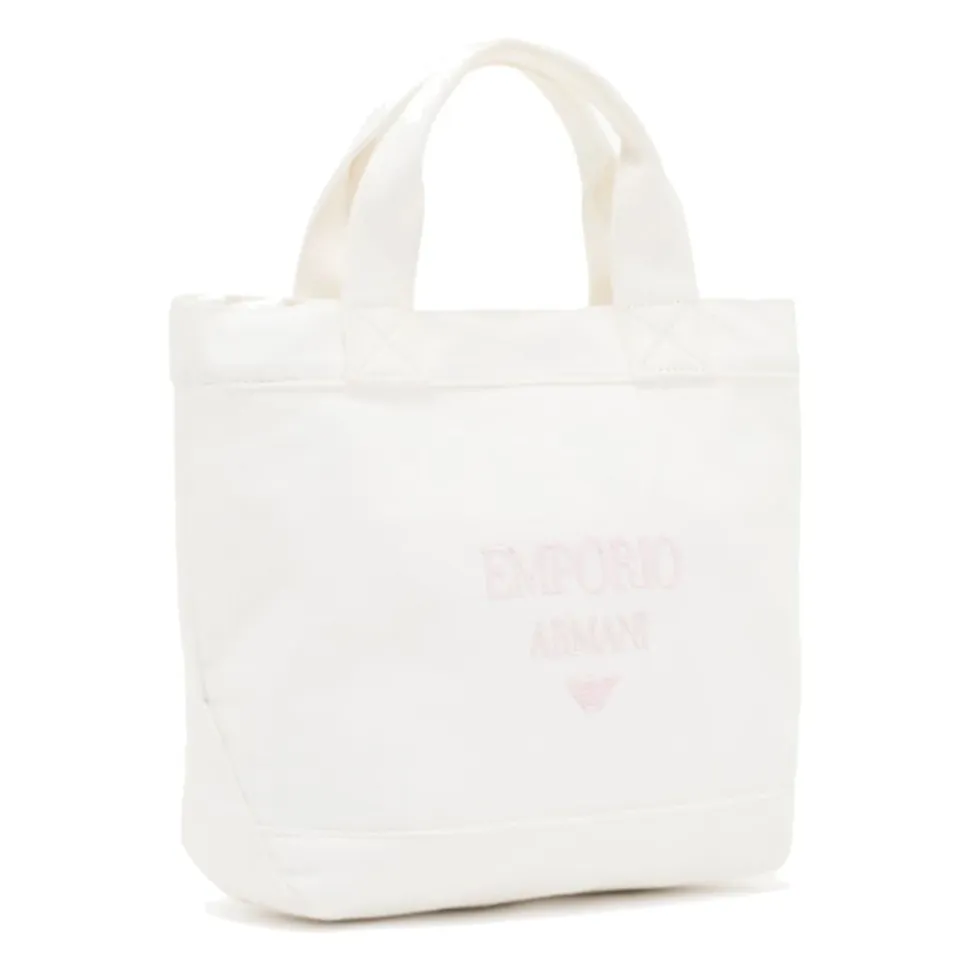 Płócienna torba shopper z haftowanym logo
