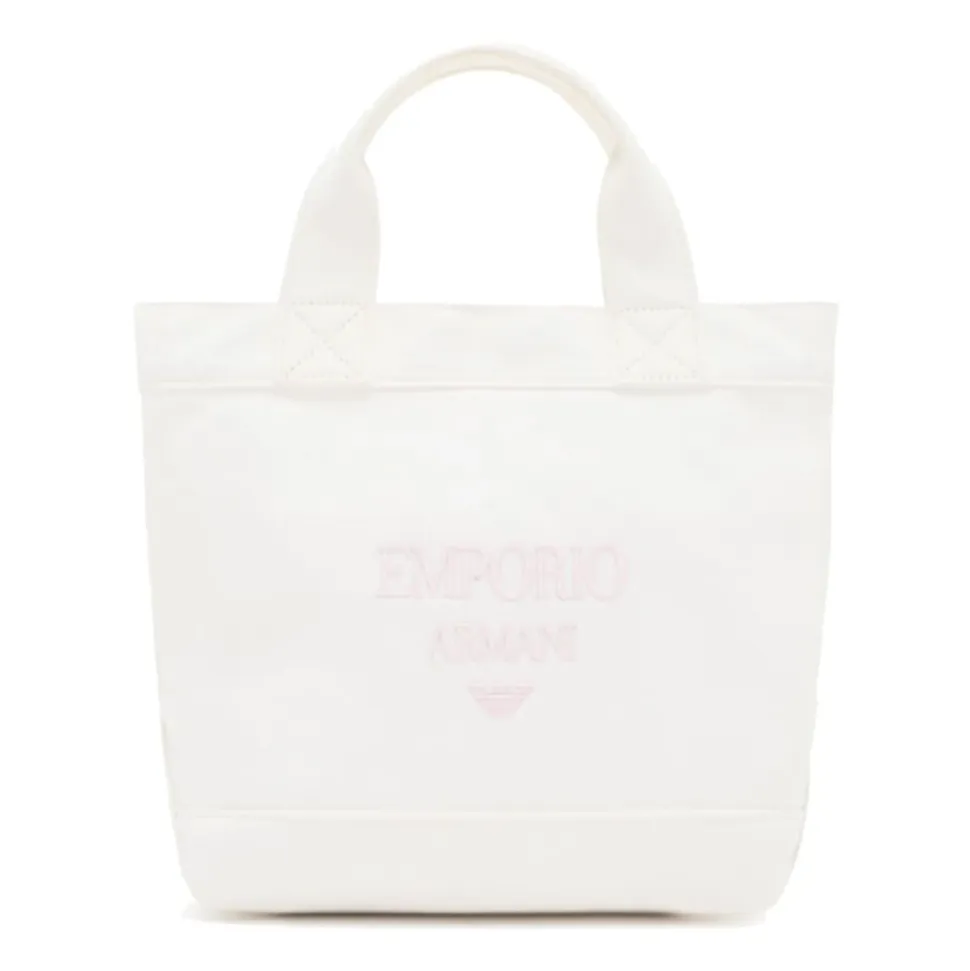 Płócienna torba shopper z haftowanym logo