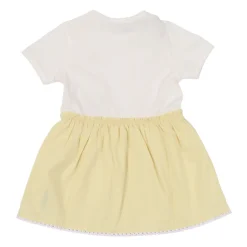 Pleated Cotton Blend Dress