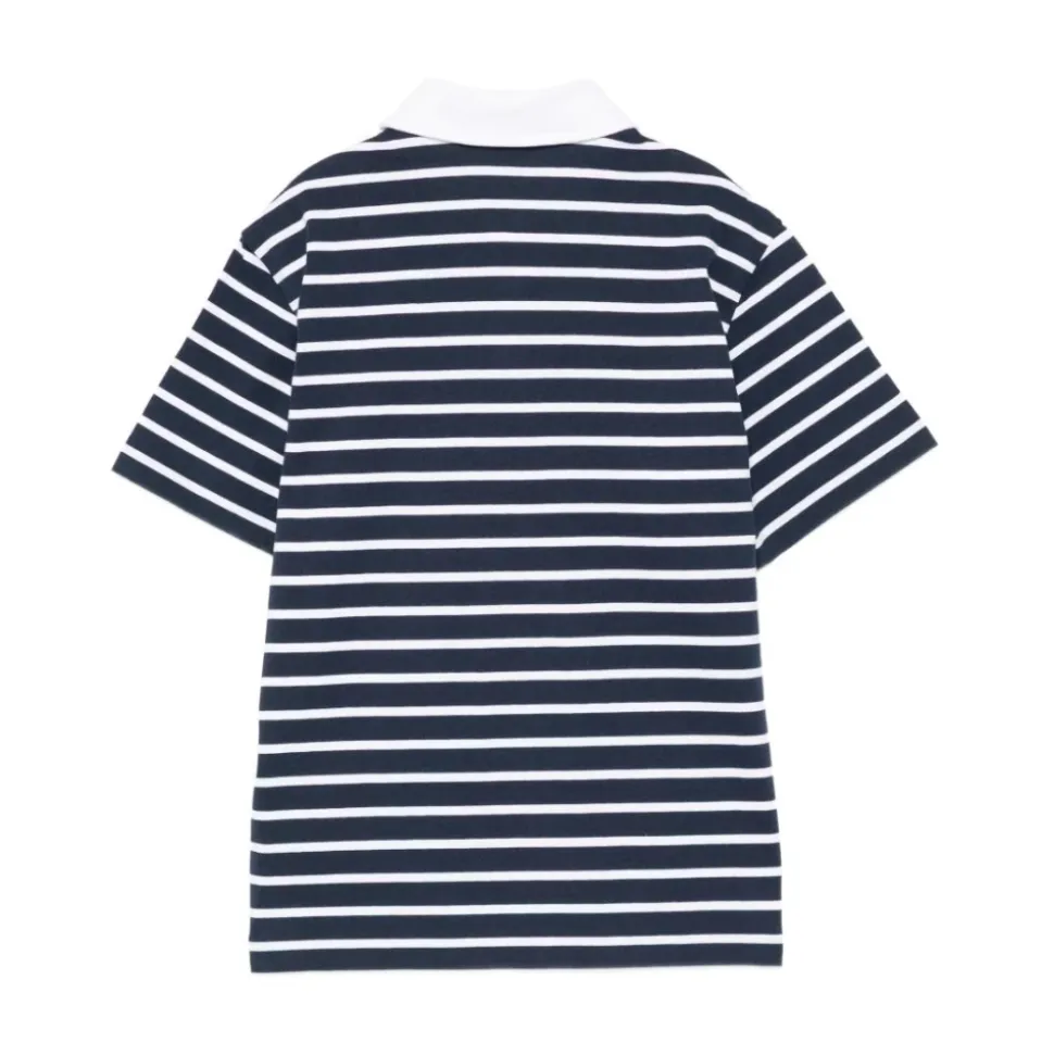 Polo w paski z haftowanym logo