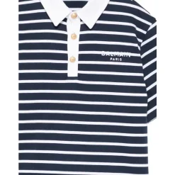 Polo w paski z haftowanym logo