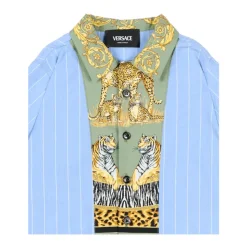 Printed Striped Cotton-Poplin Shirt