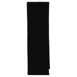 Prążkowany Szalik Wełniany z Metalową Płytką z Logo