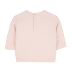 Różowy Sweter z Haftem Efektu Aksamitnego